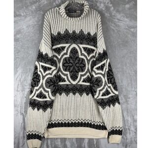 Vintage Versace Classic V2 Mens Geometric Pattern Turtleneck Sweater